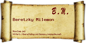 Beretzky Milemon névjegykártya